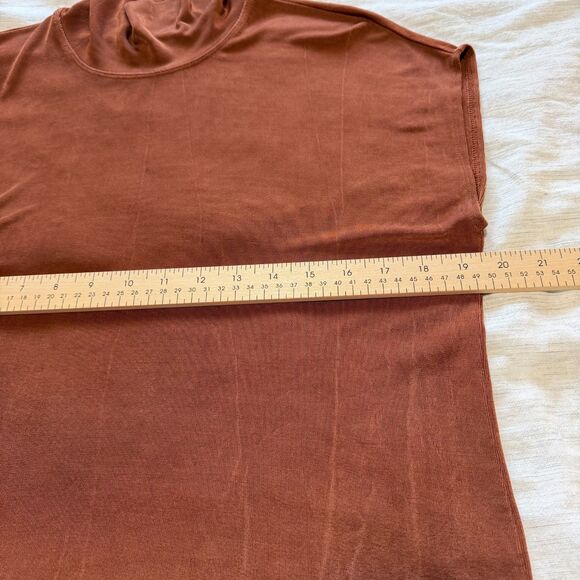 Chico's Travelers Size 2 Large Burnt Sienna Mock Neck Cap Sleeve Top Blouse - Picture 12 of 15